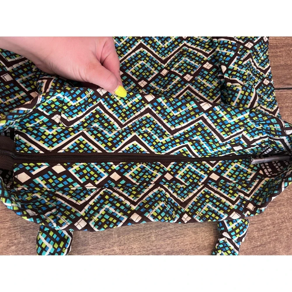 Vera Bradley Hadley East West Tote In Rain Forest Pattern Quilted Tote Retired